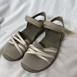 Teva Women's 9.5 Tirra‎ CT Plaza Sandals Closed Toe Beige Hook & Loop Hiking